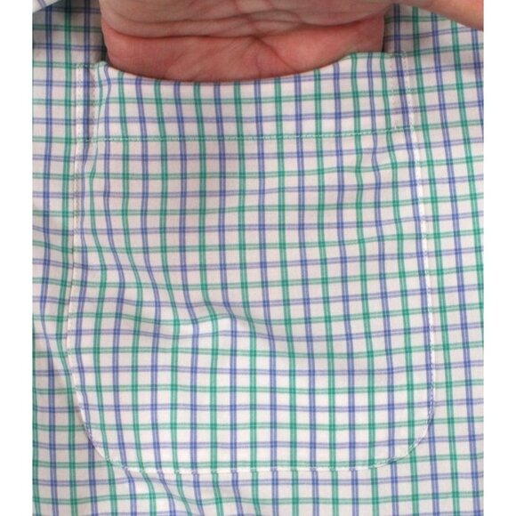 Vineyard Vines Classic Fit Murray Long Sleeve Shirt Mens M Green/Blue Plaid 100% - Picture 3 of 8